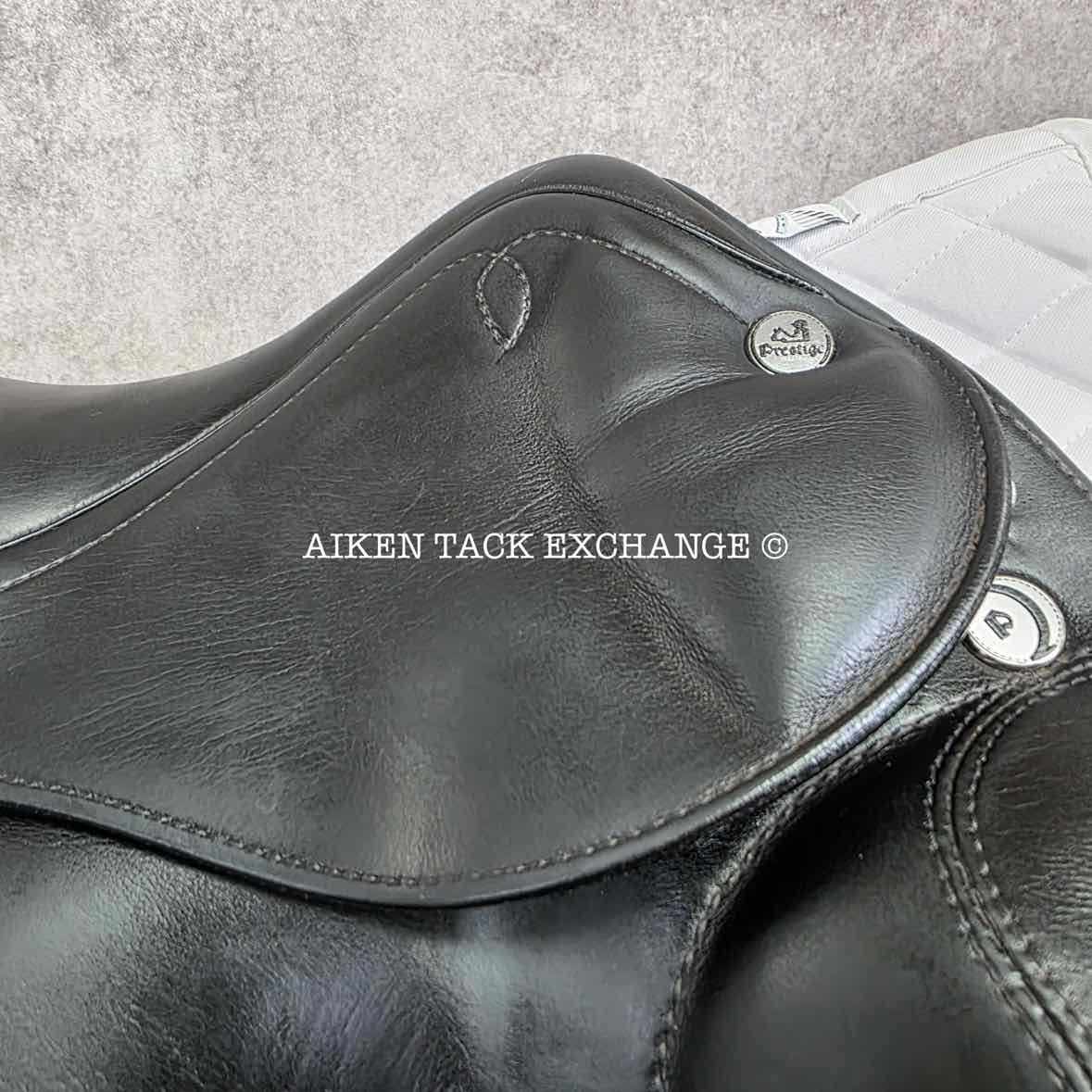 **SOLD** 2010 Prestige Venus K Monoflap Dressage Saddle, 17" Seat, 34 Tree - Medium Wide, Wool Flocked Panels