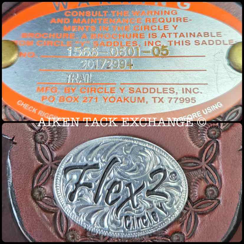 2017 Circle Y 1566 Nova Flex2 Trail Plus Western Saddle, 16" Seat, Wide Tree - Full QH Bars