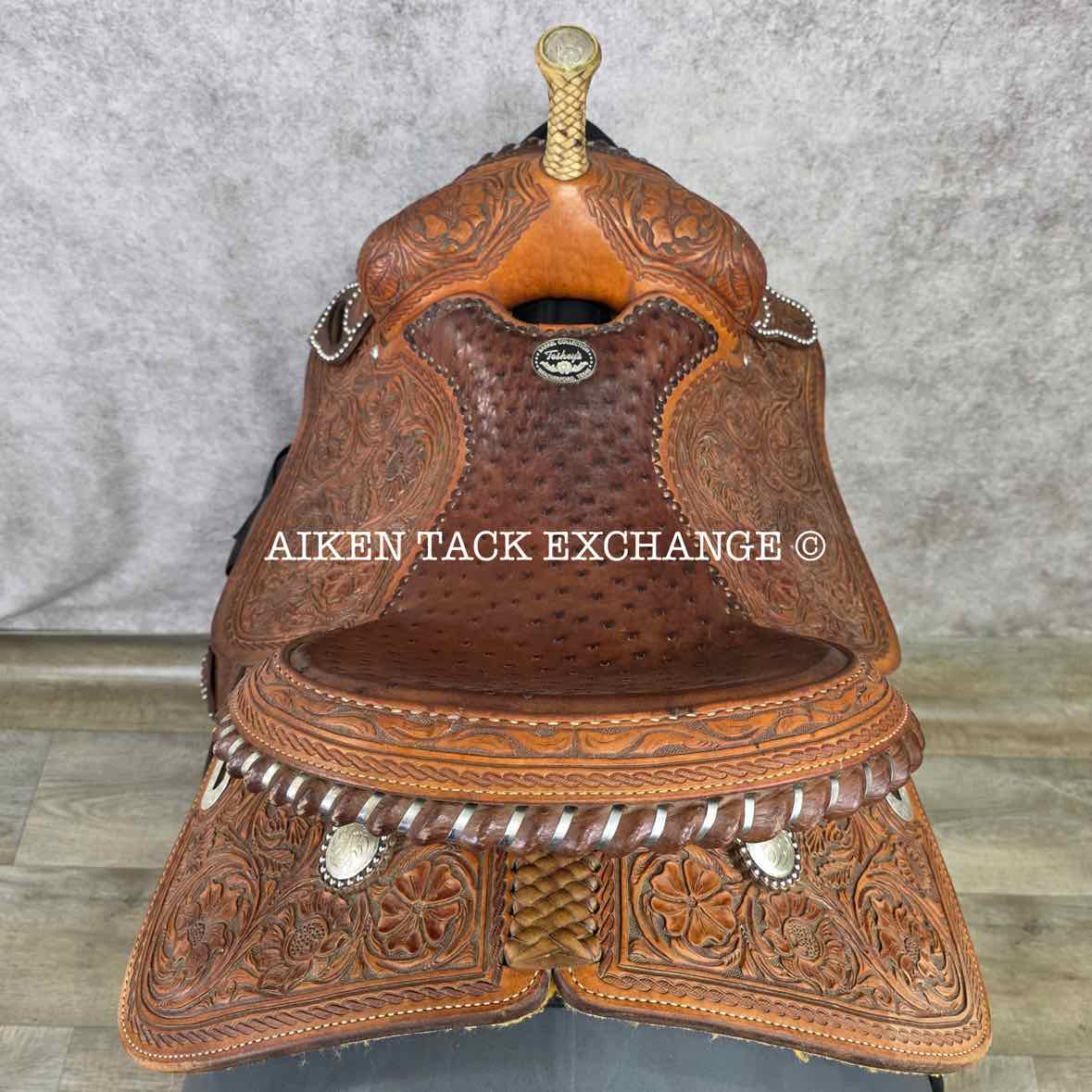 Teskey's Barrel Western Saddle, 15.5" Seat, Wide Tree - Full QH Bars