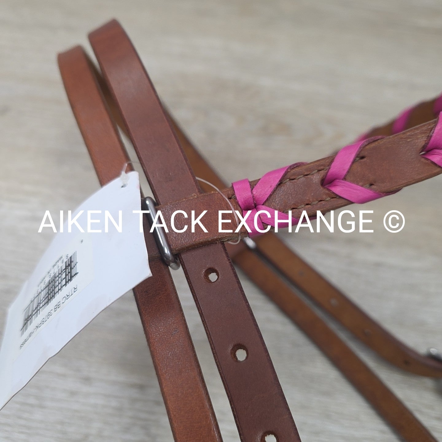 Rafter T Ranch Company Pink Plaited Browband Headstall with Matching Reins