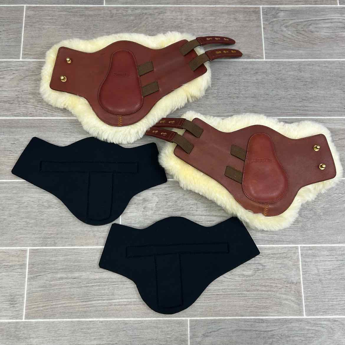 Nunn Finer Hind Fetlock Boots with Removable Sheepskin & Neoprene Liners, Brown,