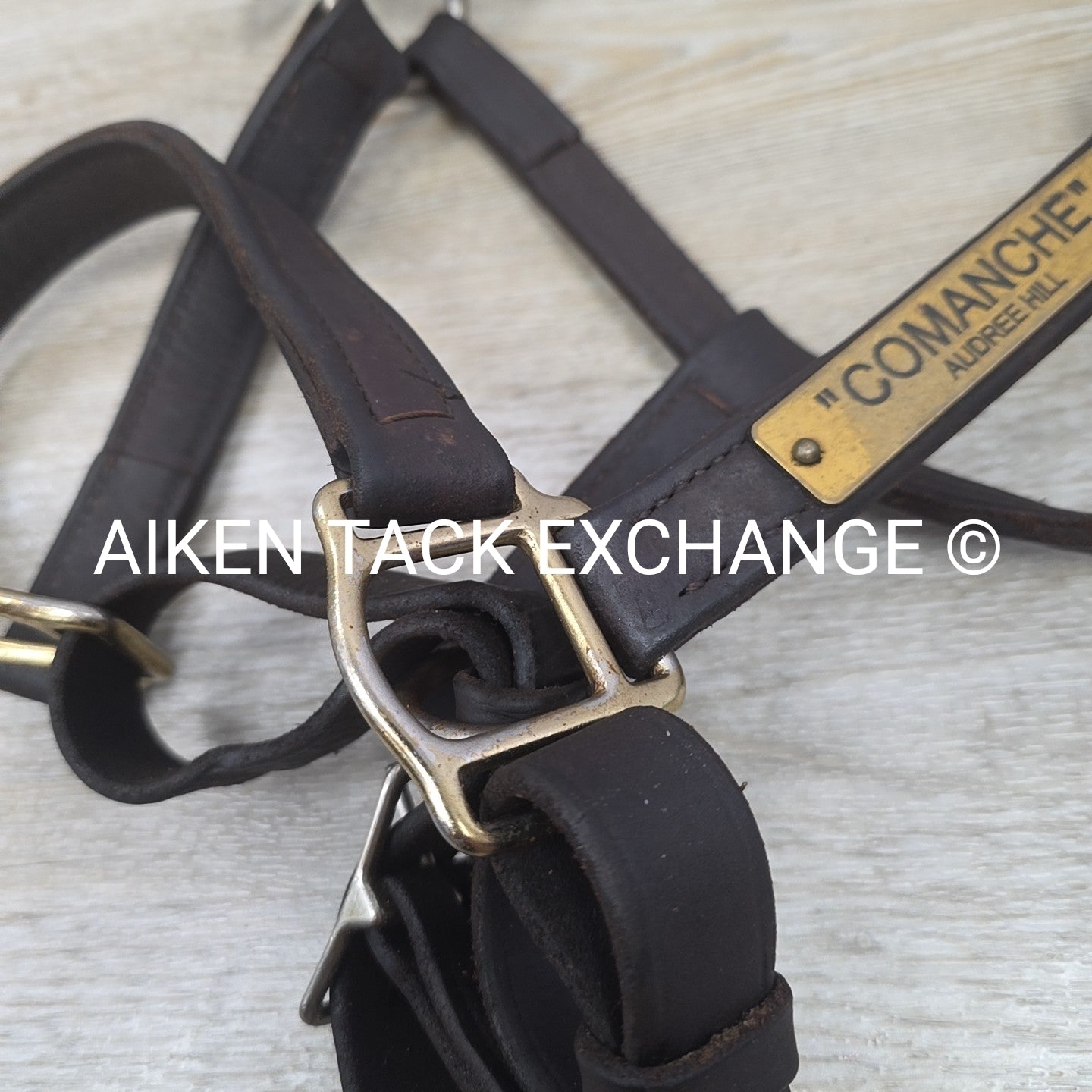 Leather Halter, Has Nameplate, Brown, Size Cob