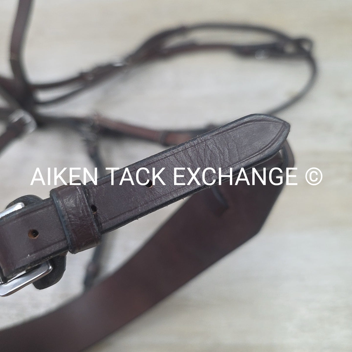 Monocrown Flat Hunt Bridle, No Reins, Brown, Oversize