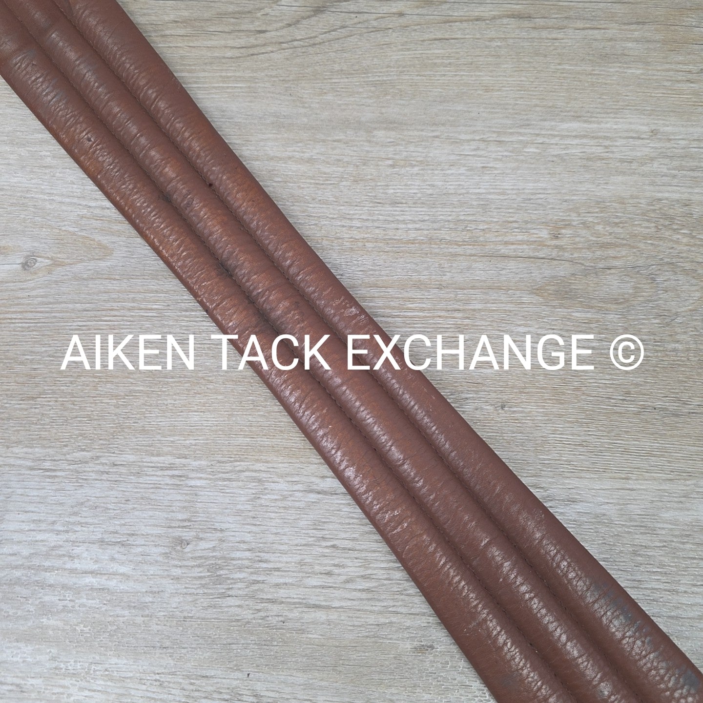 Leather Girth with Single End Elastic, Brown 54"