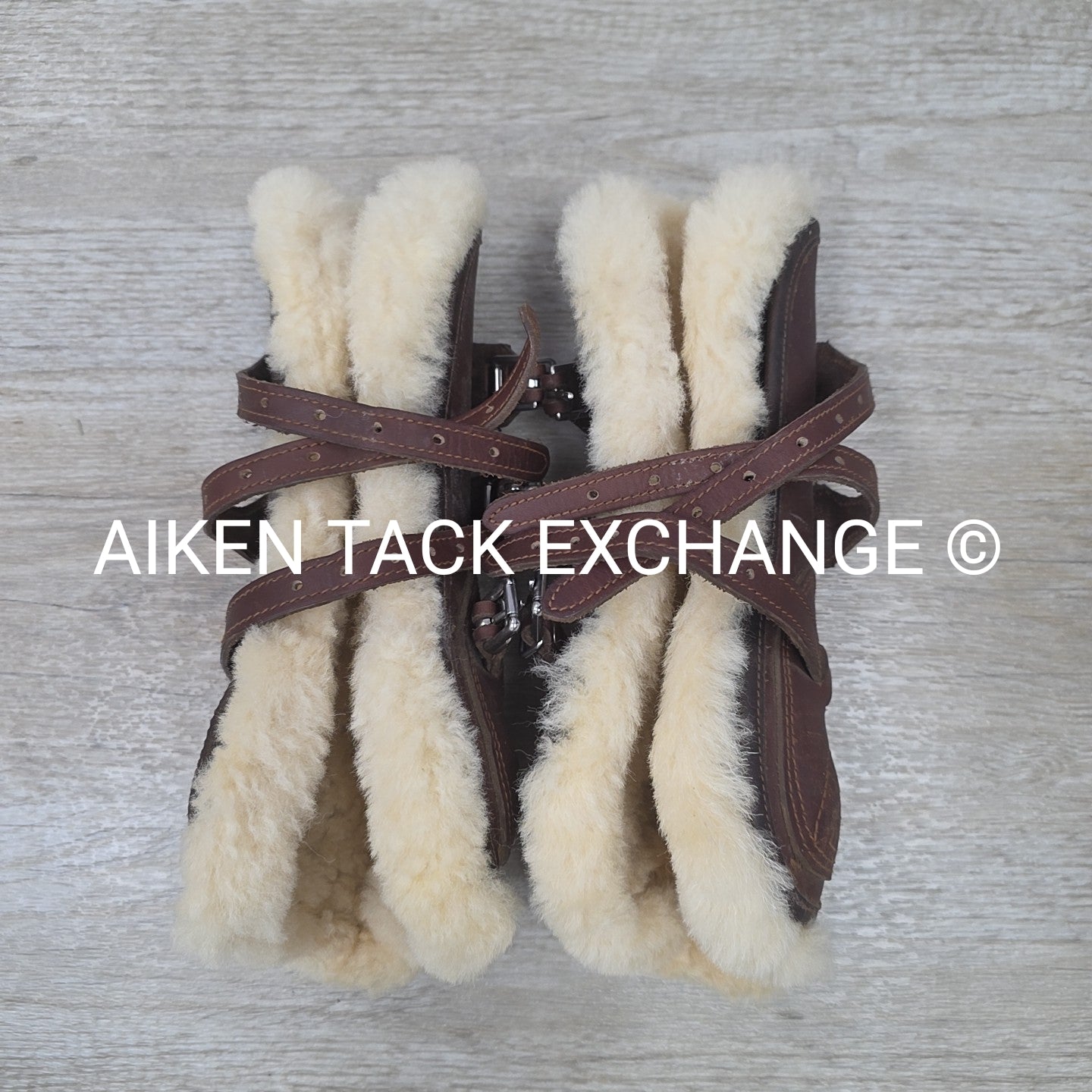 Dover Saddlery Leather Open Front Sheepskin Lined Boots, Size Medium