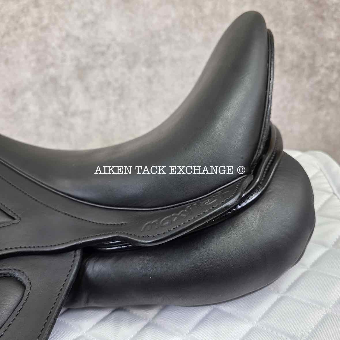 2022 MaxFlex Melina Pro Monoflap Dressage Saddle, 17" Seat, Flex Tree - Extra Wide (Adjustable), Wool Flocked Panels