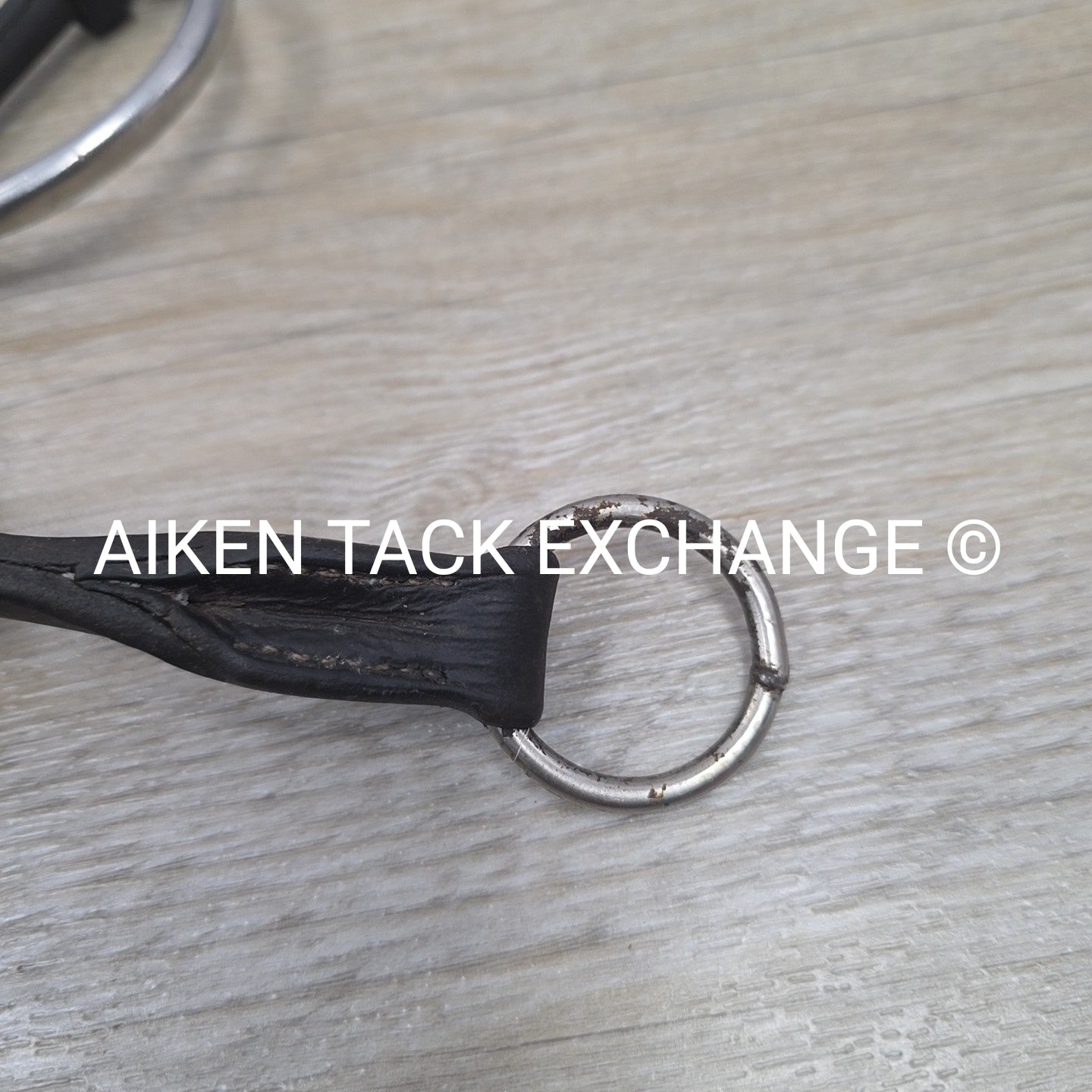 Single Joint Loose Ring Gag Bit with Leather Cheek Pieces 5.5"