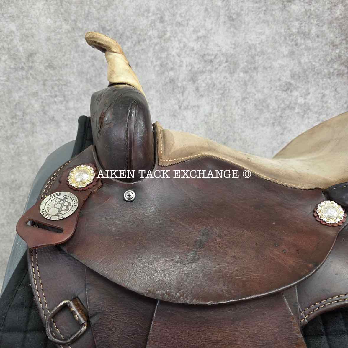 Bona Allen Western Roping Saddle, 15" Seat, Regular Tree - Semi QH Bars