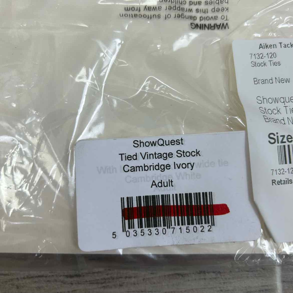 Showquest Pre Tied Stock Tie, Adult, Brand New