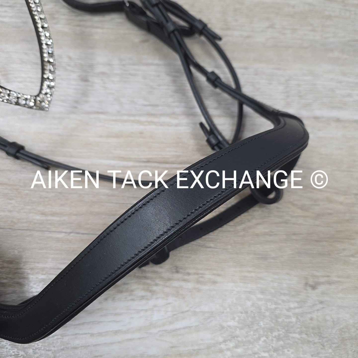 SmartPak Harwich Ergonomic Bridle with Horze Bling Browband, No Reins, Black, Si