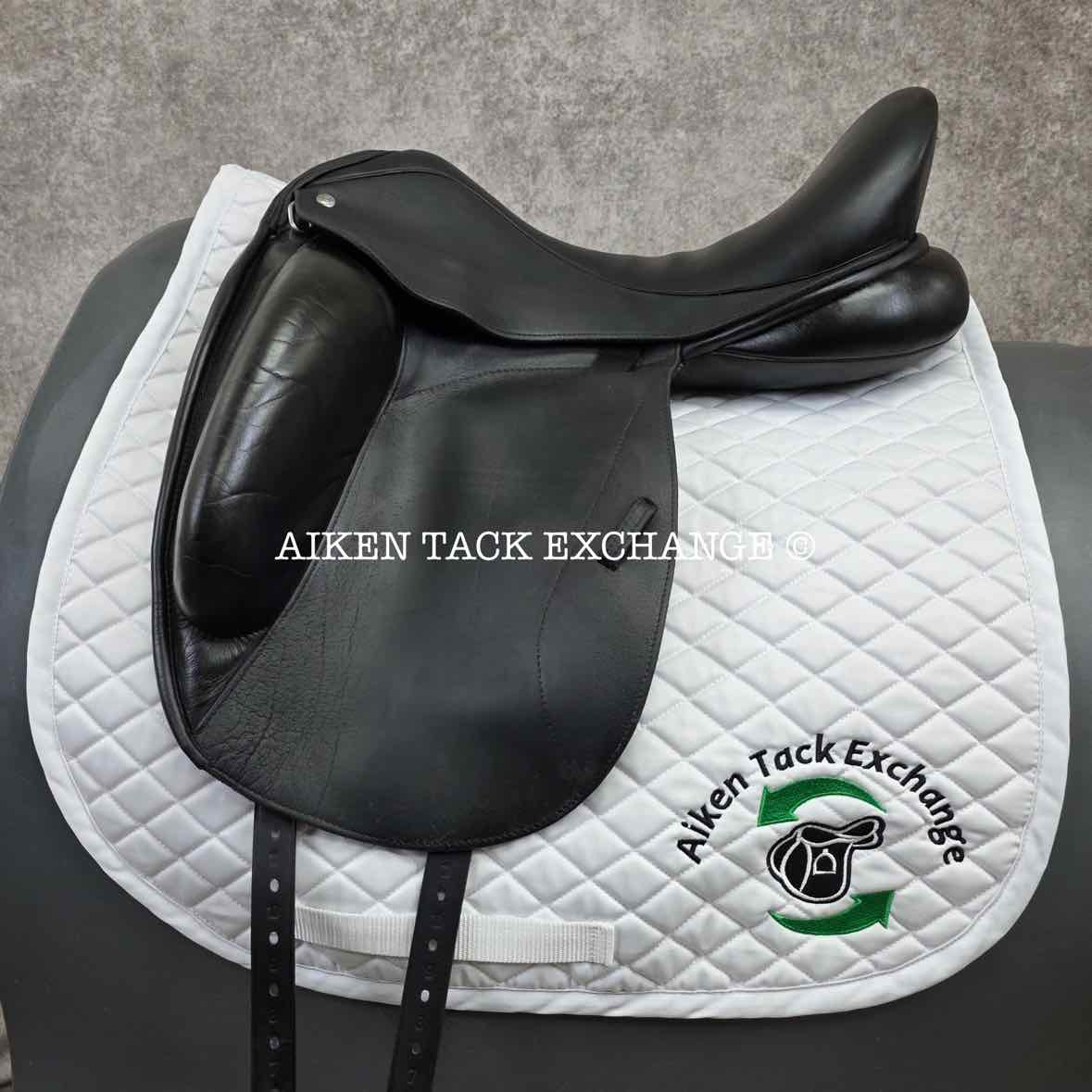 2012 Custom Saddlery Icon Flight Monoflap Dressage Saddle, 17.5" Seat, Adjustable Tree, Wool Flocked Panels