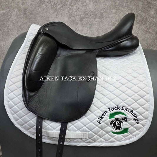 2012 Custom Saddlery Icon Flight Monoflap Dressage Saddle, 17.5" Seat, Adjustable Tree, Wool Flocked Panels