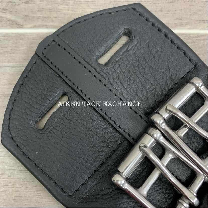 Trilogy Padded Leather Contoured Dressage Girth, Black, 24"