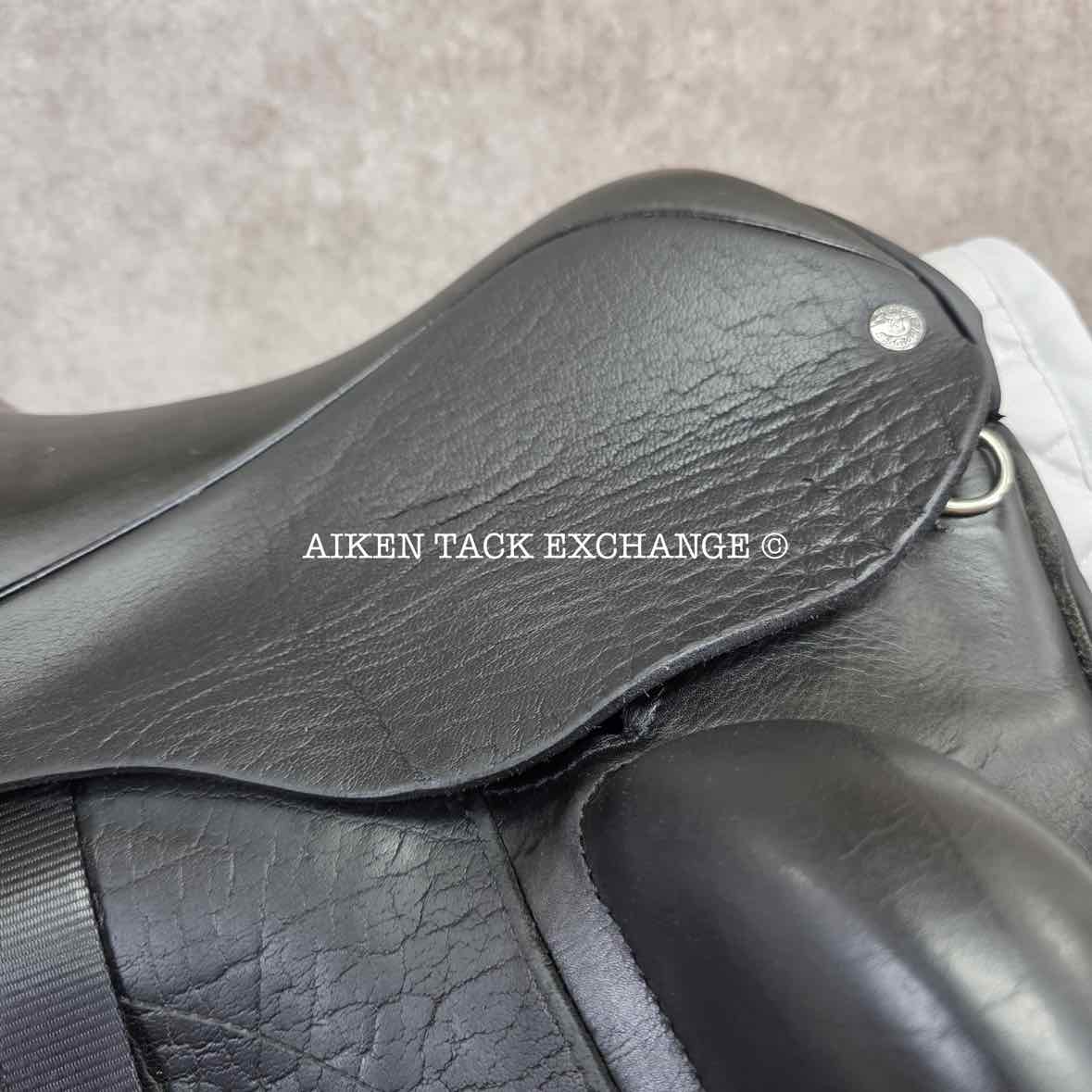 2015 Custom Saddlery Wolfgang Solo Monoflap Dressage Saddle, 17.5" Seat, Adjustable Tree, Wool Flocked Panels