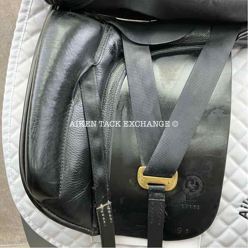 2013 Black Country Eloquence Dressage Saddle, 19" Seat, Extra Wide Freedom Hoop Tree, Wool Flocked Panels