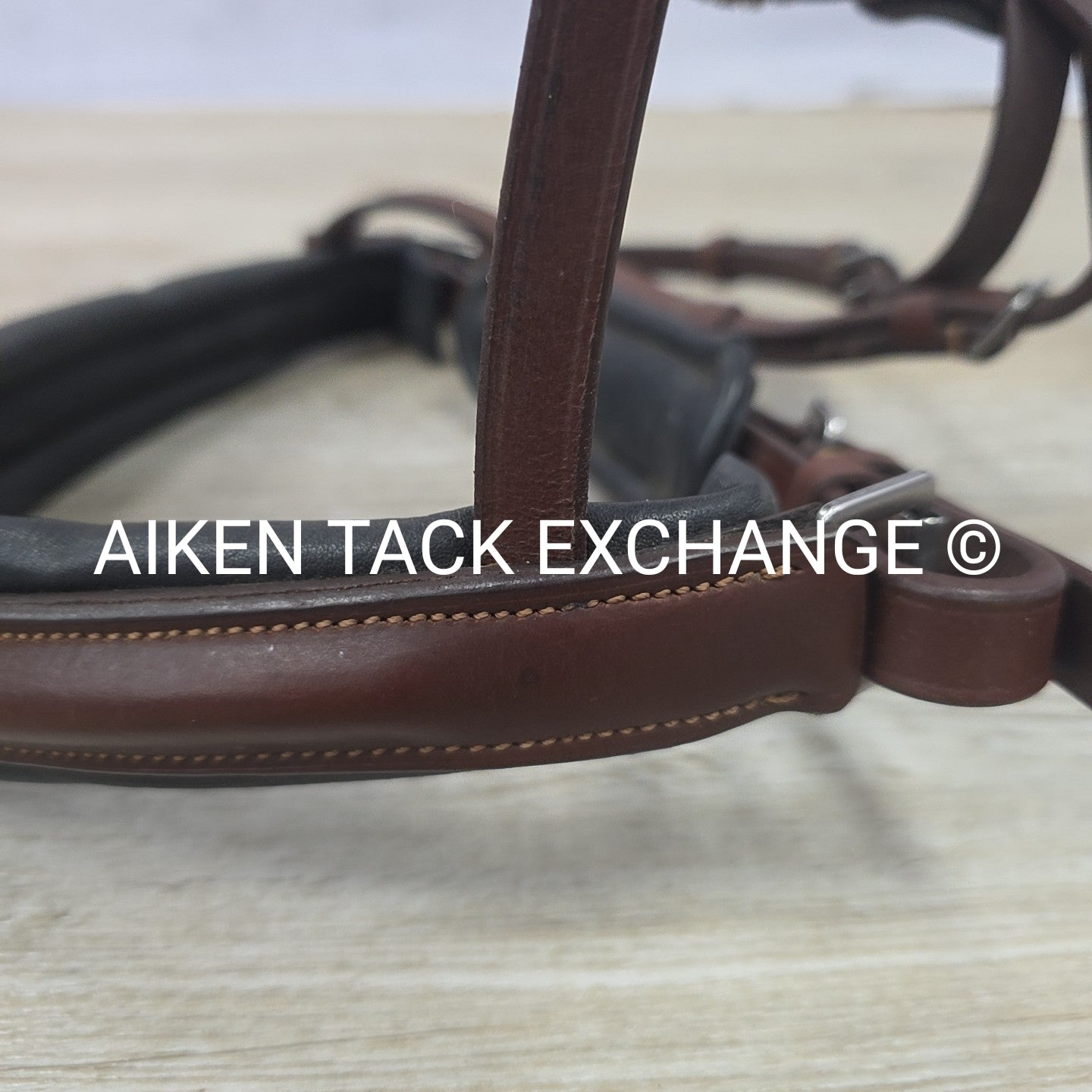Lumiere Dressage Bridle, Missing Flash Strap, No Reins, Brown, Size Full