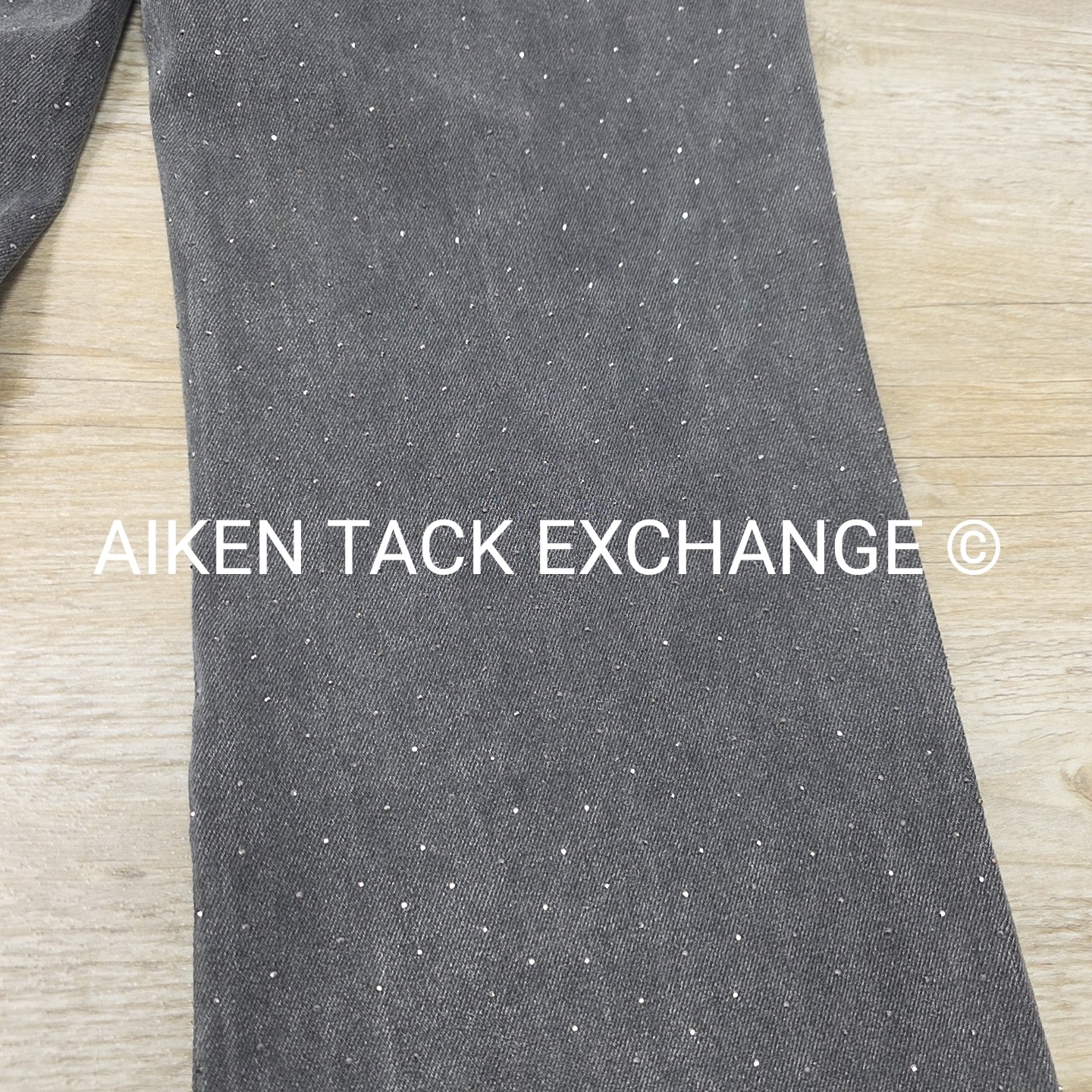 Skies Are Blue Elastic Waist Wide Leg Rhinestone Jeans, Women's Small