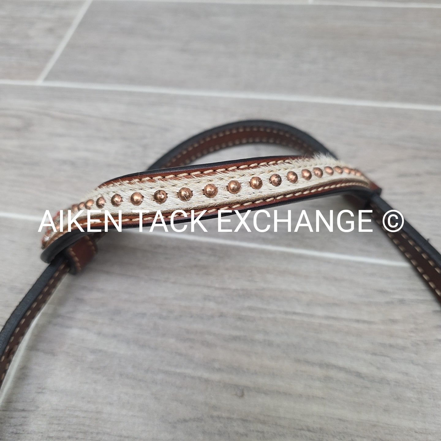 Cowhide One Ear Headstall with Matching Tie Down & Breastplate