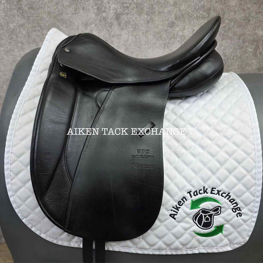 2003 Stubben Maestoso Dressage Saddle, 17" Seat, 32cm Tree - Extra Wide, Wool Flocked Panels