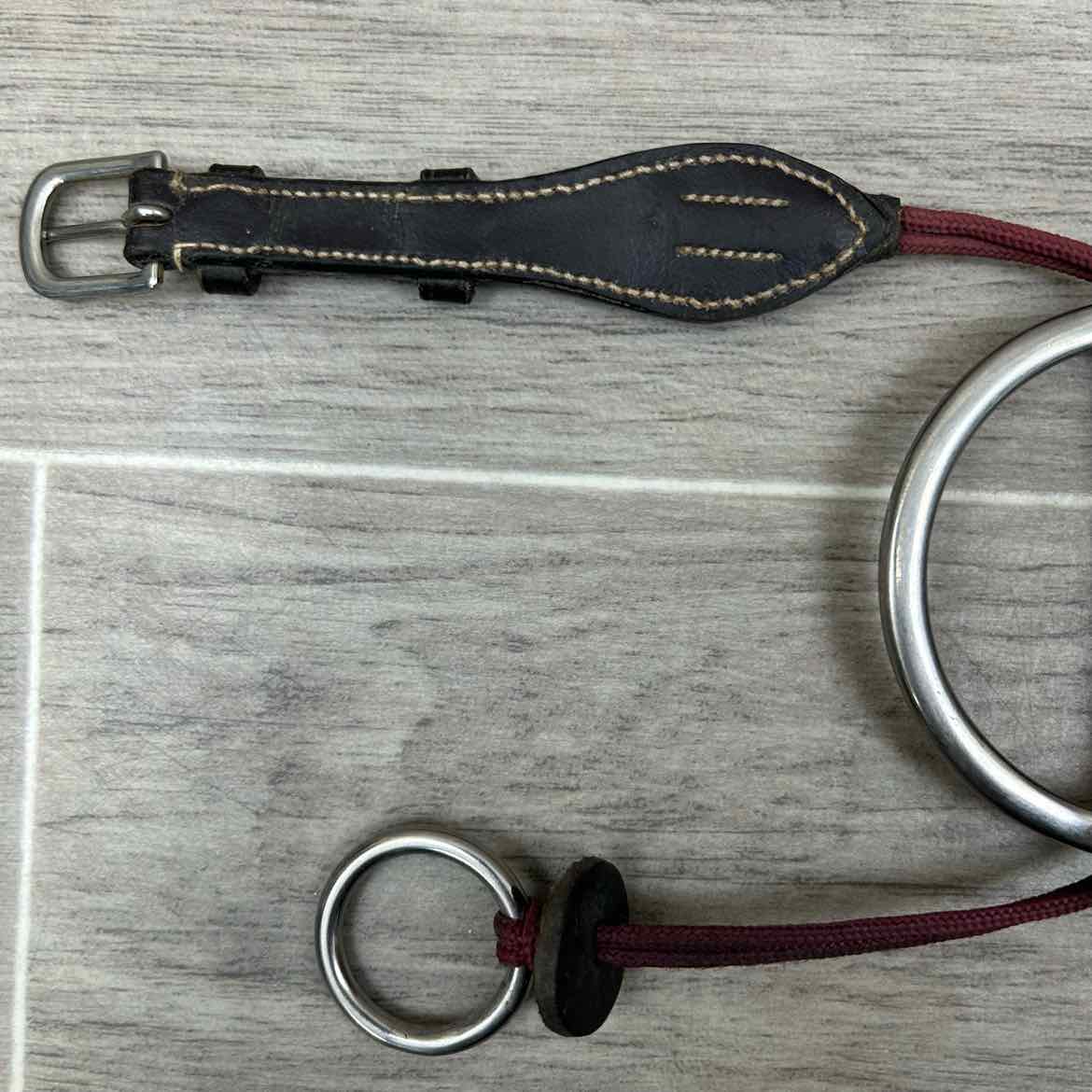 Coronet Single Joint Eggbutt Gag Bit with Rope Cheek Pieces 5"