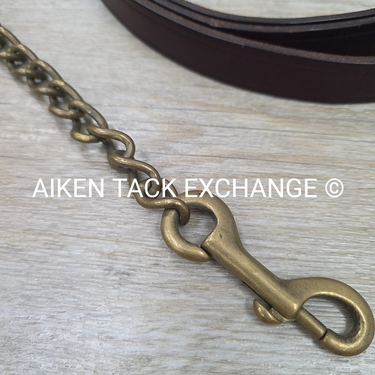 Leather Lead with Brass Chain