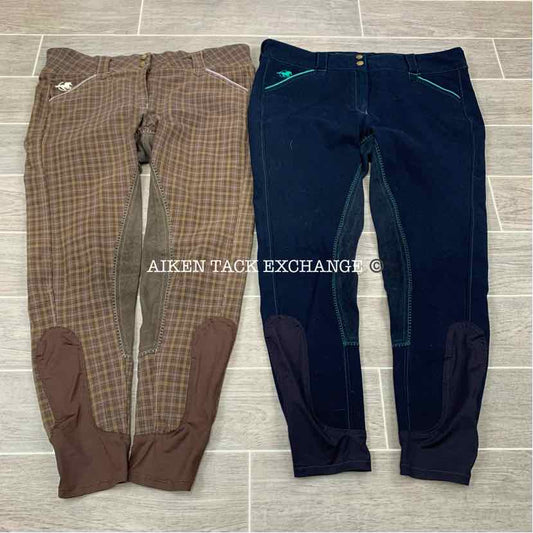 BARGAIN BUNDLE: 2 Pair SmartPak Piper Full Seat Breeches, Size 32 R