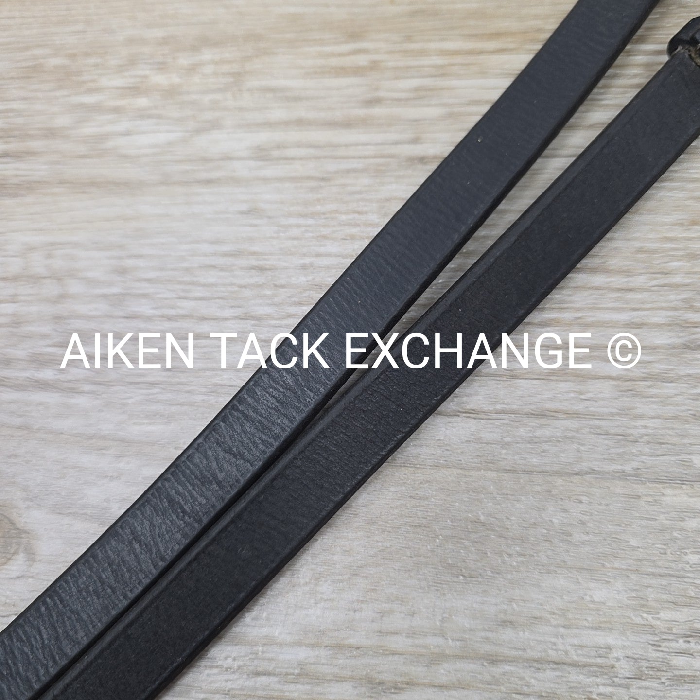 Leather Reins with Hand Grips, Black, 58"
