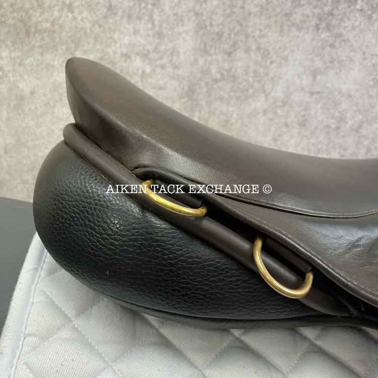 **SOLD** 2012 Jeffries Flyover Monoflap Jump Saddle, 18" Seat, Wide Tree, Wool Flocked Panels