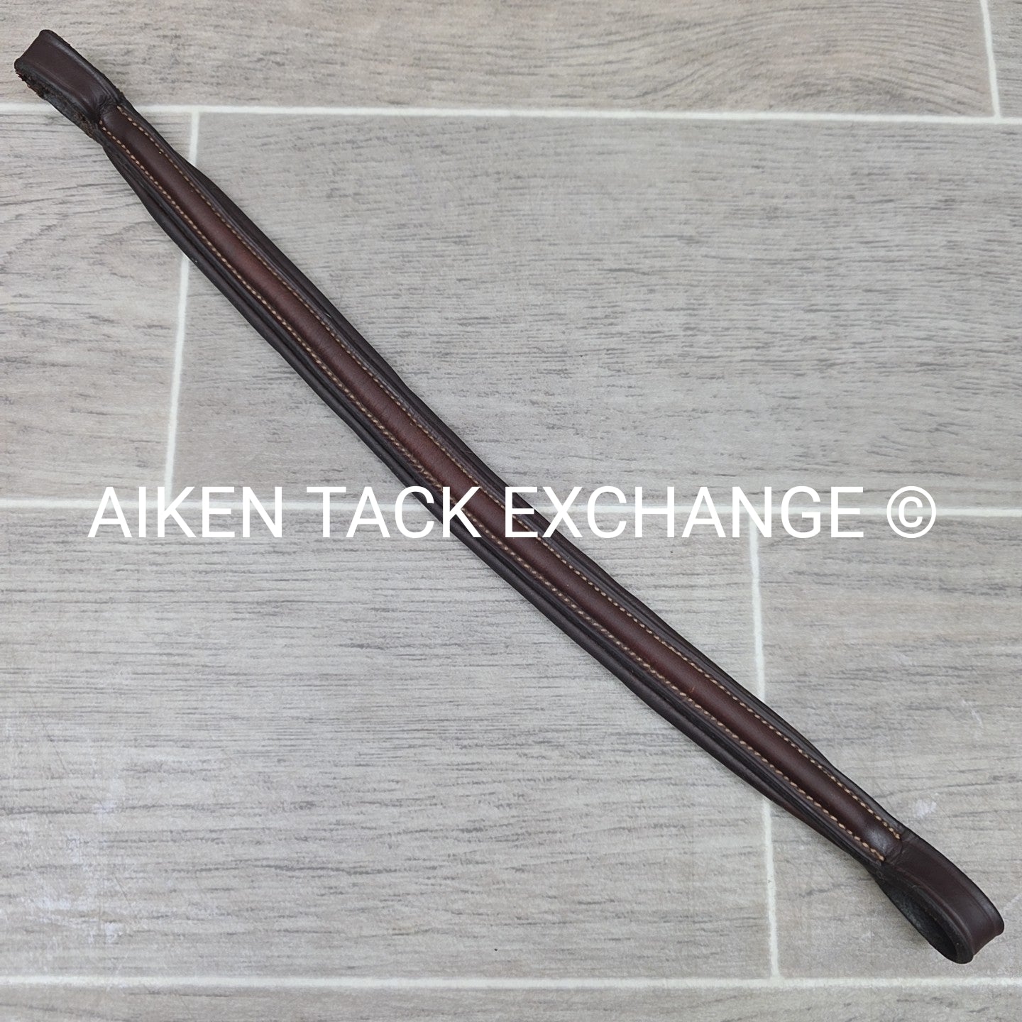 Plain Raised Noseband with Matching Browband, Brown, Size Full