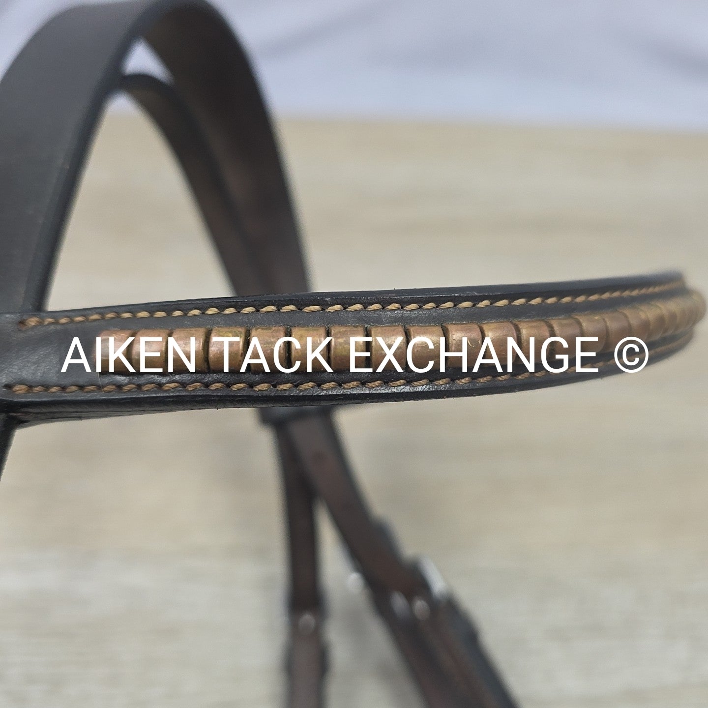 English Bridle with Clincher Noseband, No Flash Strap, No Reins, Brown, Size Cob