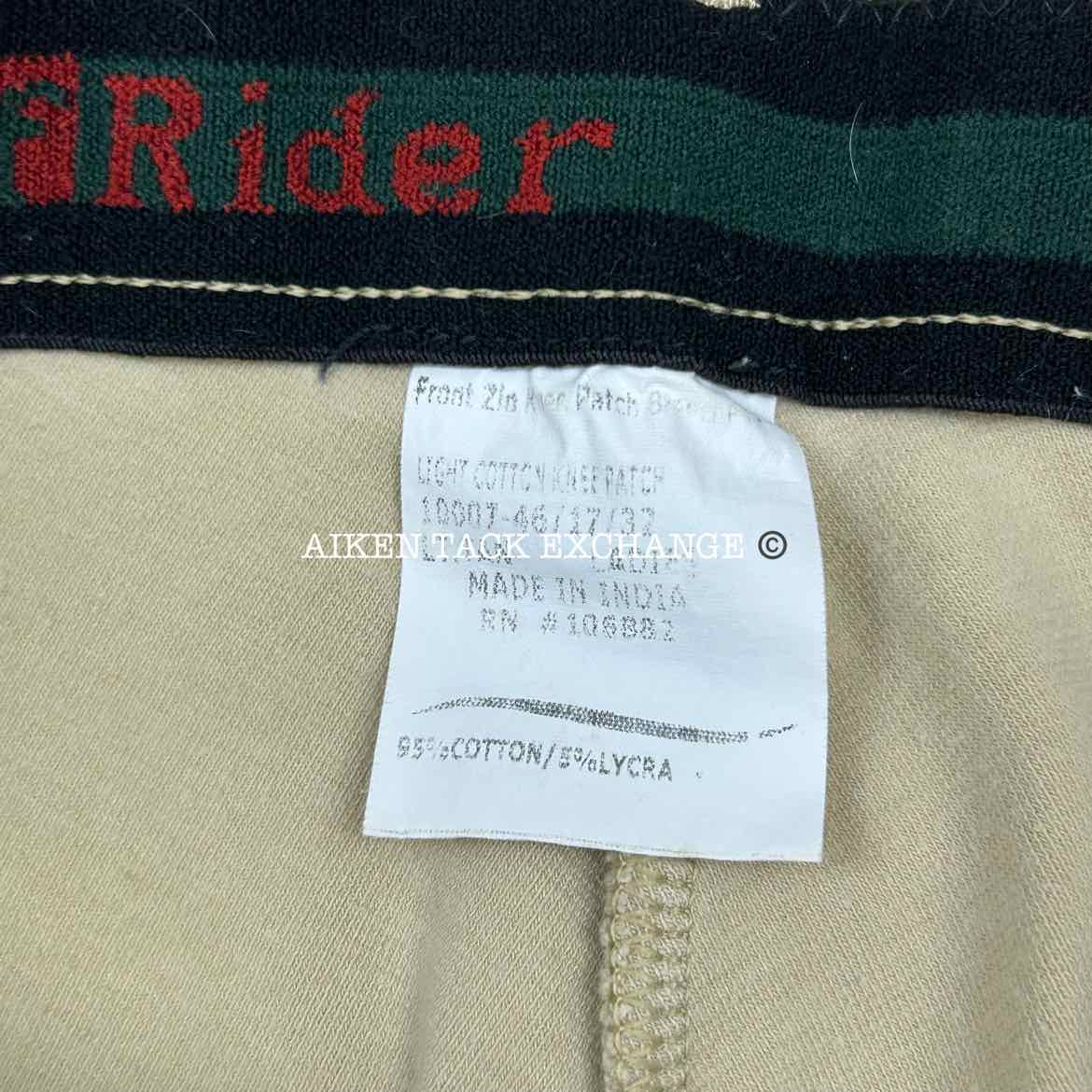 TuffRider Cotton Knee Patch Pull On Tights, Size 32