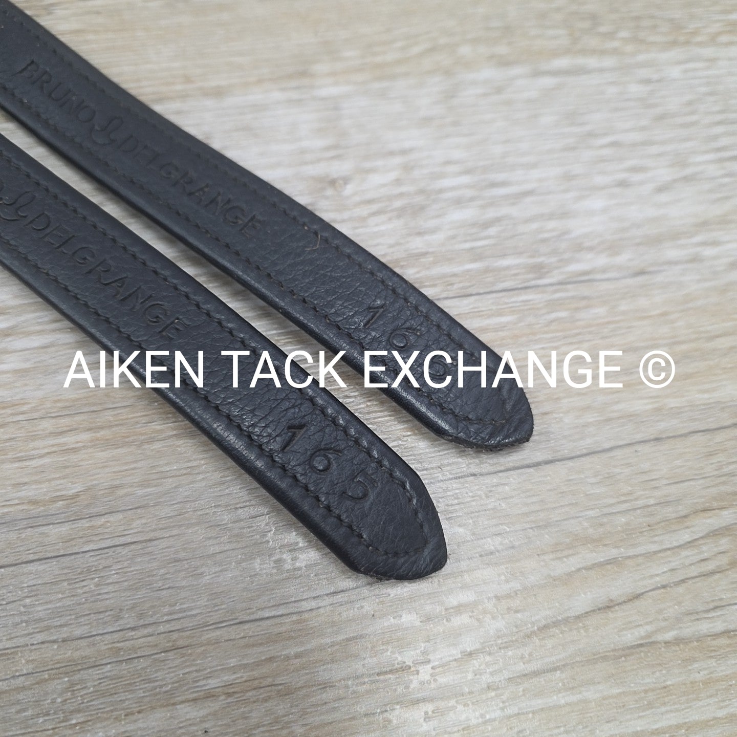 Bruno Delgrange Nylon Lined Stirrup Leathers, Black, 165 cm / 65"