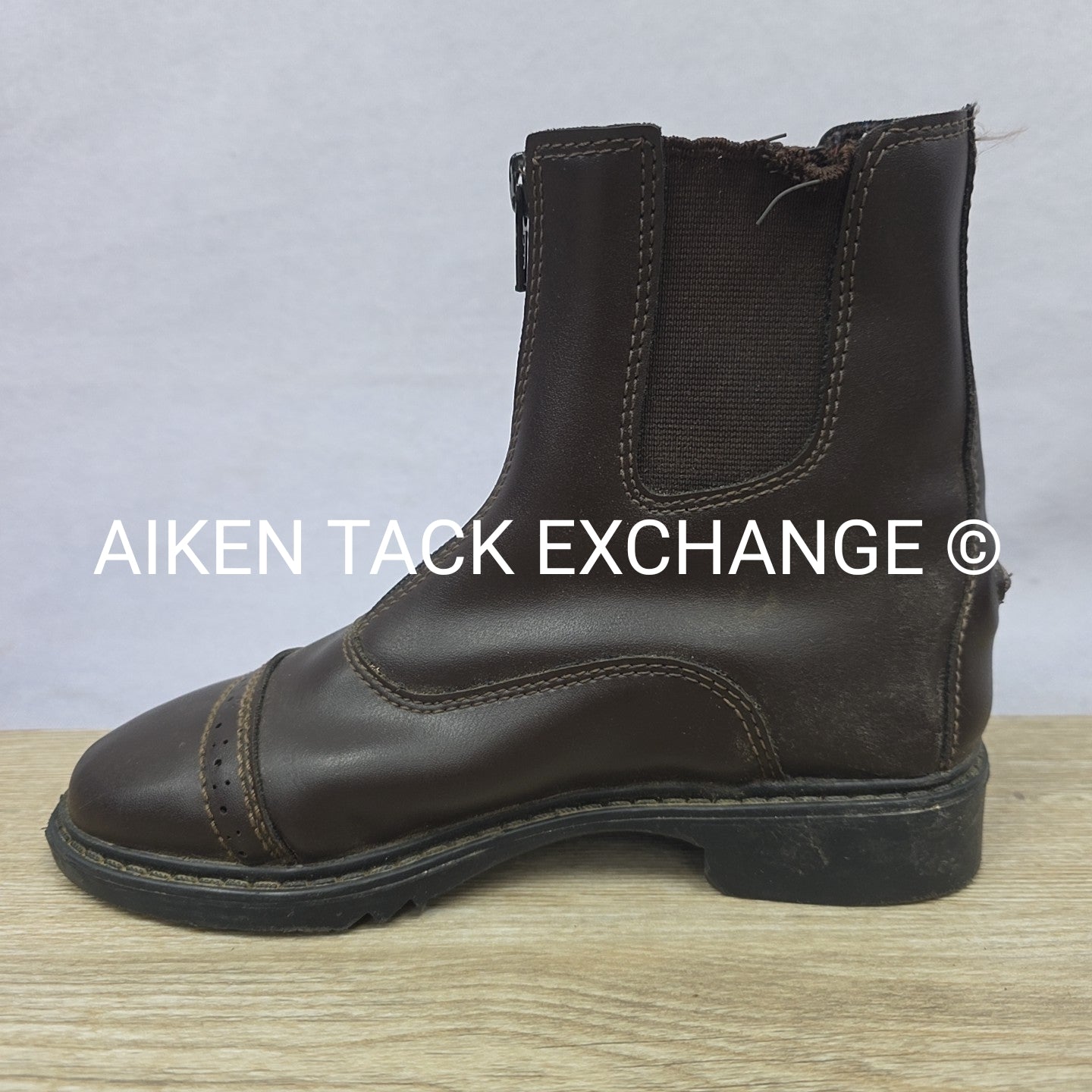 TuffRider Zip Up Paddock Boots, Brown, Size 3