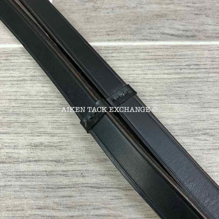 Tony Slatter Saddlery Leather Reins with Stops, Black, 50"
