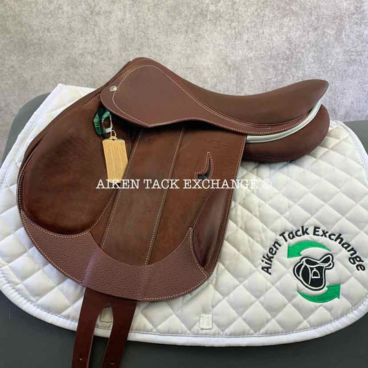 2023 Devoucoux Chiberta K Monoflap Jump Saddle, 16.5" Seat, 0KA Flap, Medium Tree, D3D Panels, Full Buffalo Leather