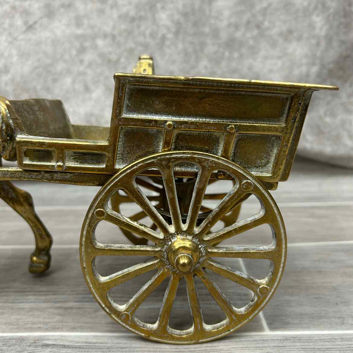 Brass Horse & Buggy Figurine