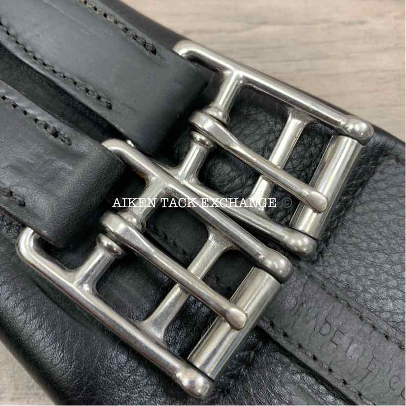 Trilogy Padded Leather Contoured Dressage Girth, Black, 26"