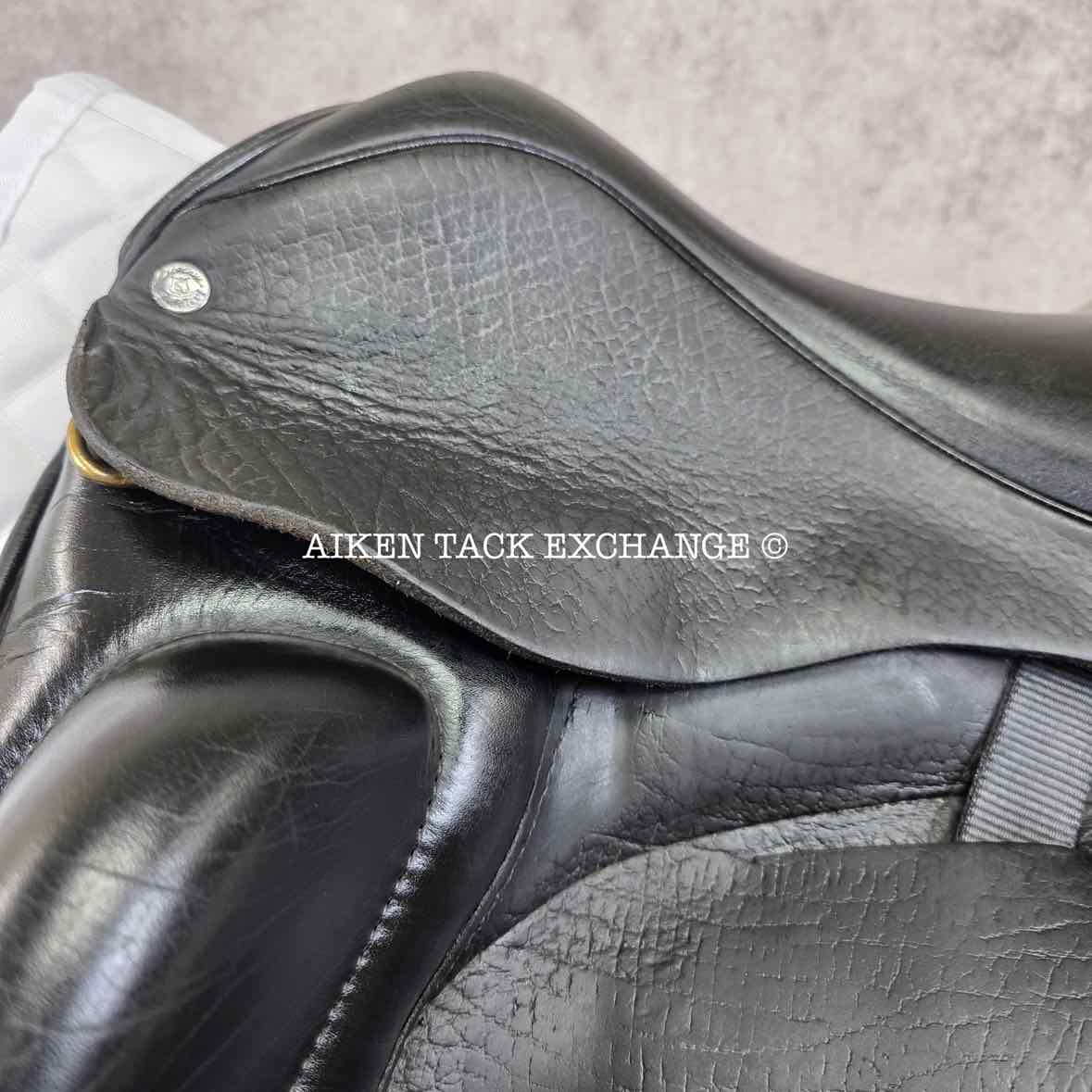 2015 Custom Saddlery Wolfgang Omni Monoflap Dressage Saddle, 17.5" Seat, Adjustable Tree, Wool Flocked Panels