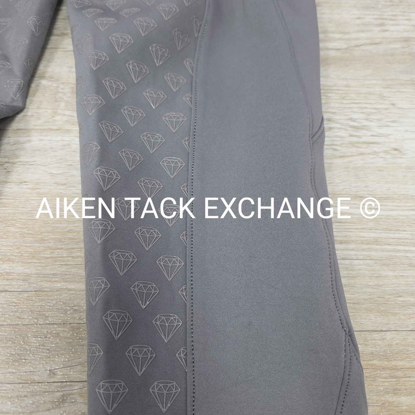 CAS Diamond Silicone Full Seat Compression Breeches, Grey, Size Small