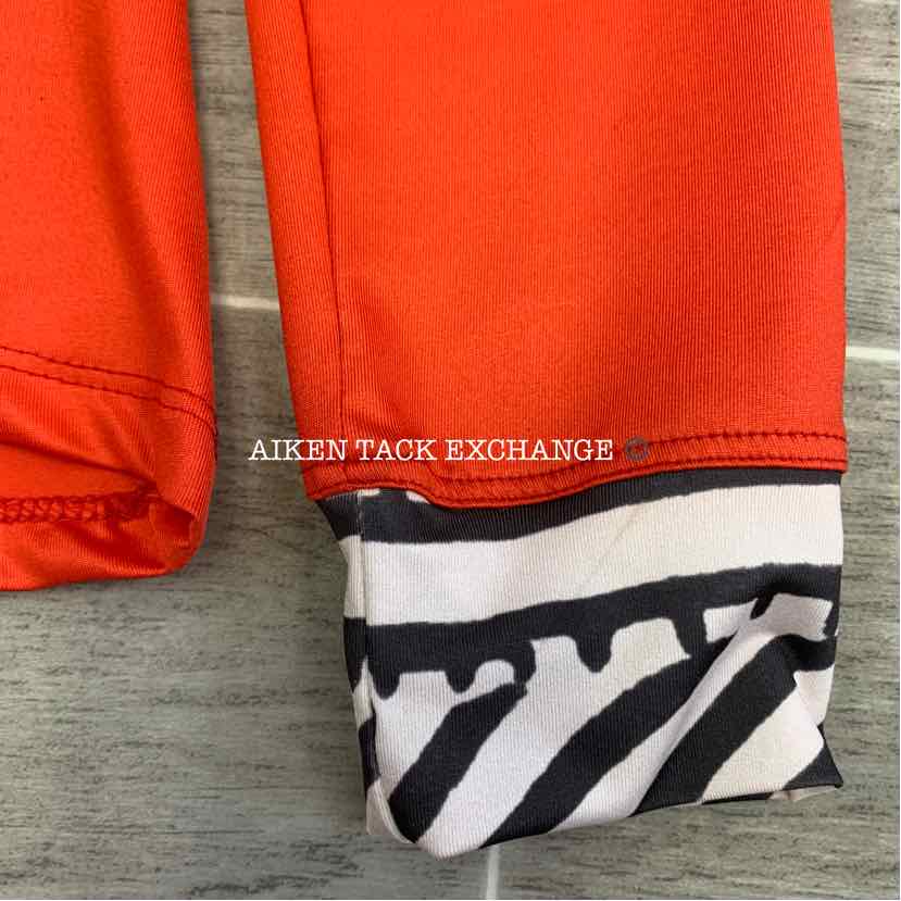 Women's S, FITS Cool Breeze Long Sleeve UPF Sun Shirt, Orange/Zebra, Brand New