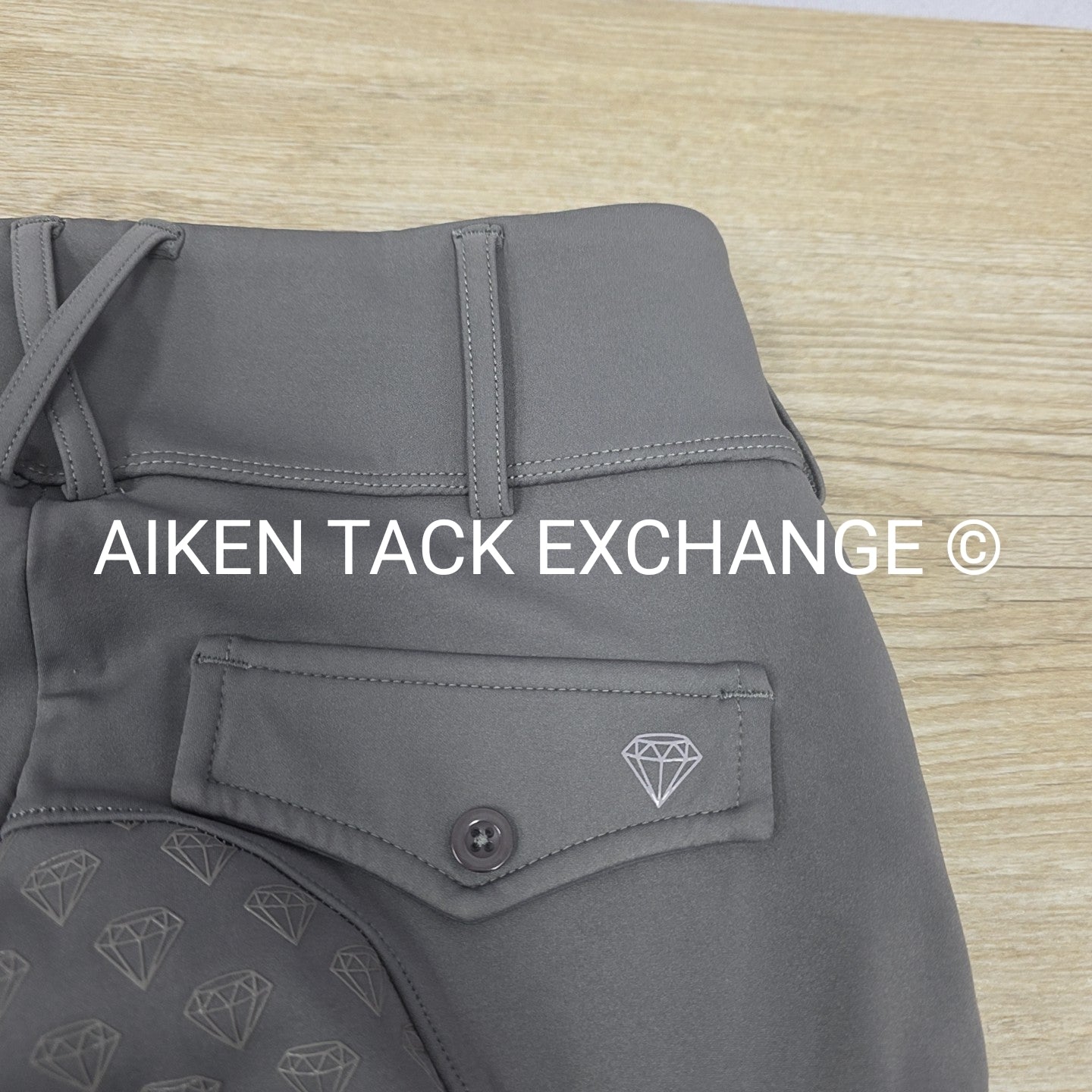 CAS Diamond Silicone Full Seat Compression Breeches, Grey, Size Small