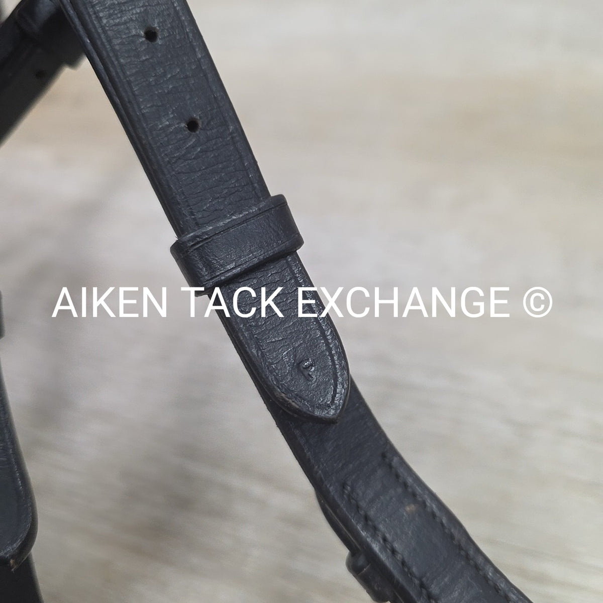 Ovation Dressage Bridle, Missing Flash Strap, with Cotton Web Reins, Black, Full