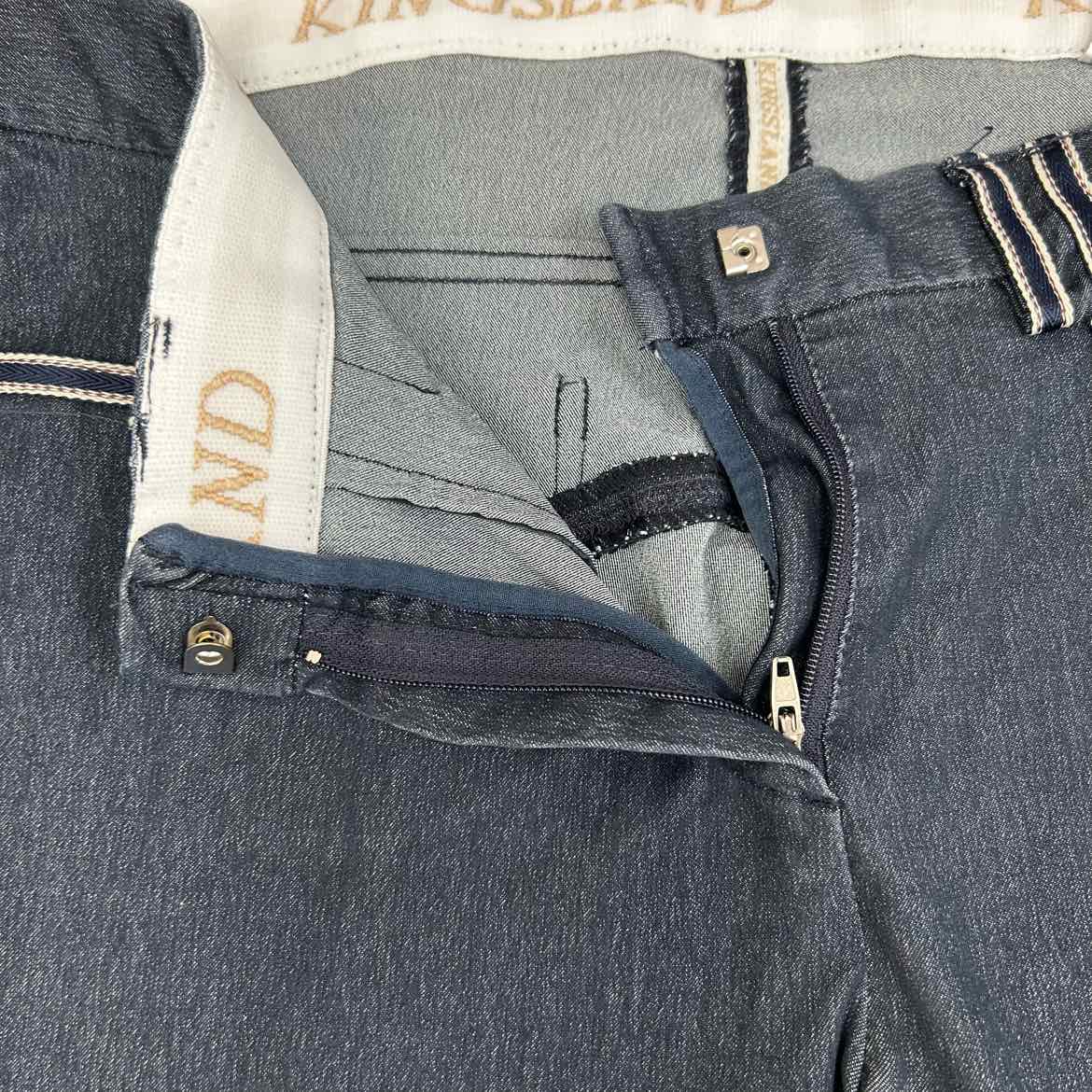Kingsland Knee Patch Denim Breeches, Size Medium