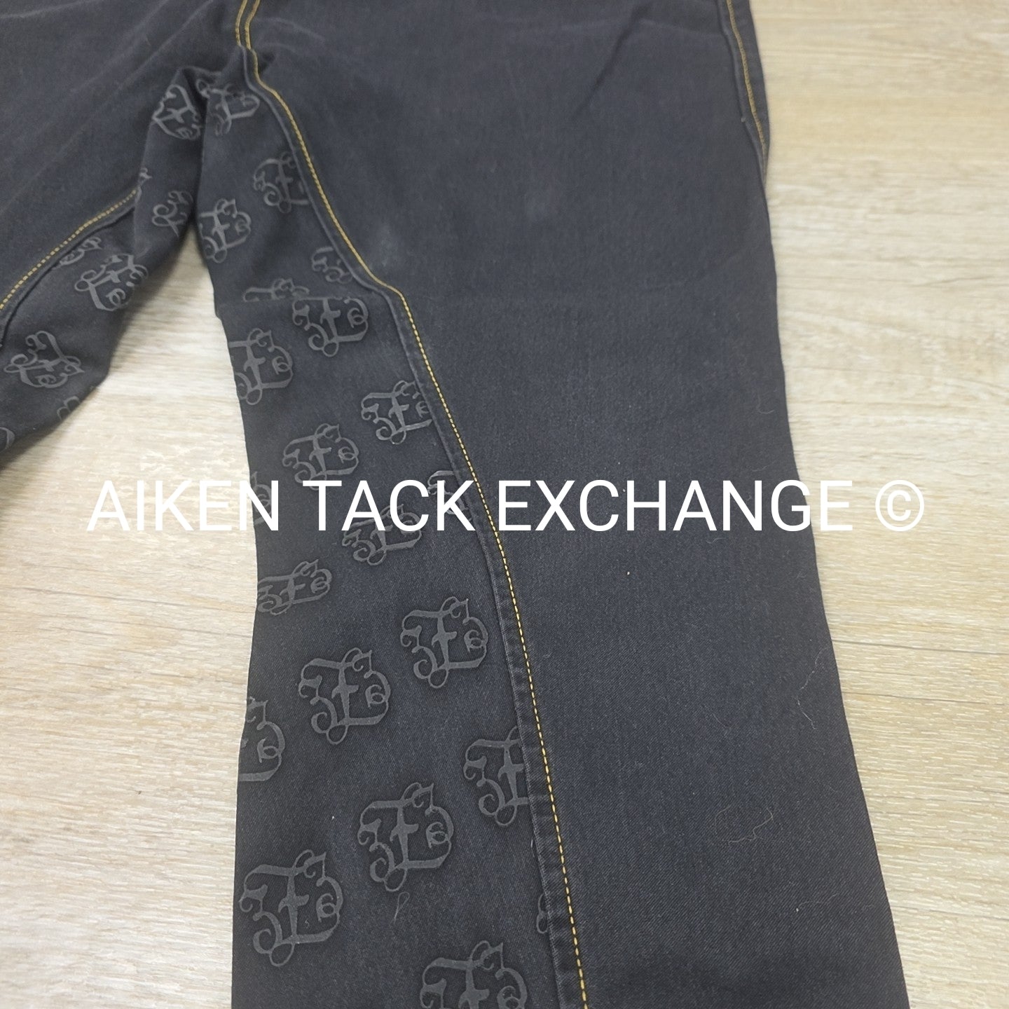 Horze Jessie Denim Silicone Grip Full Seat Breeches, Women's 30