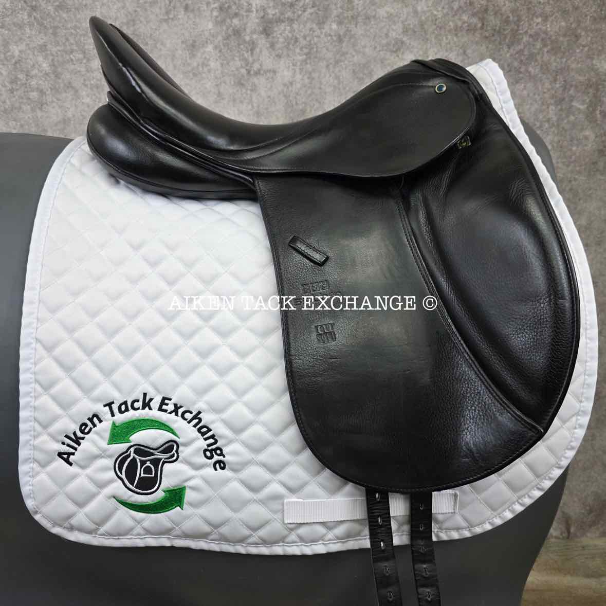 2014 Stubben Aramis Dressage Saddle with Equi-Soft, 18" Seat, 28cm Tree - Medium, Wool Flocked Panels