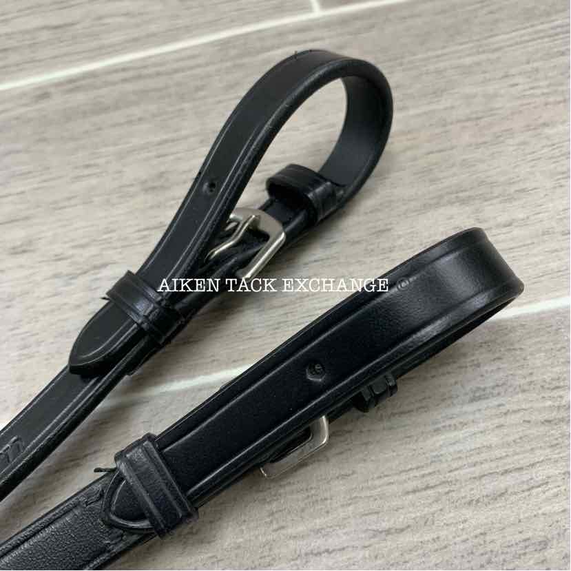 KL Select Red Barn Special Grip Reins (No Stops), Black, Size Full - 54"