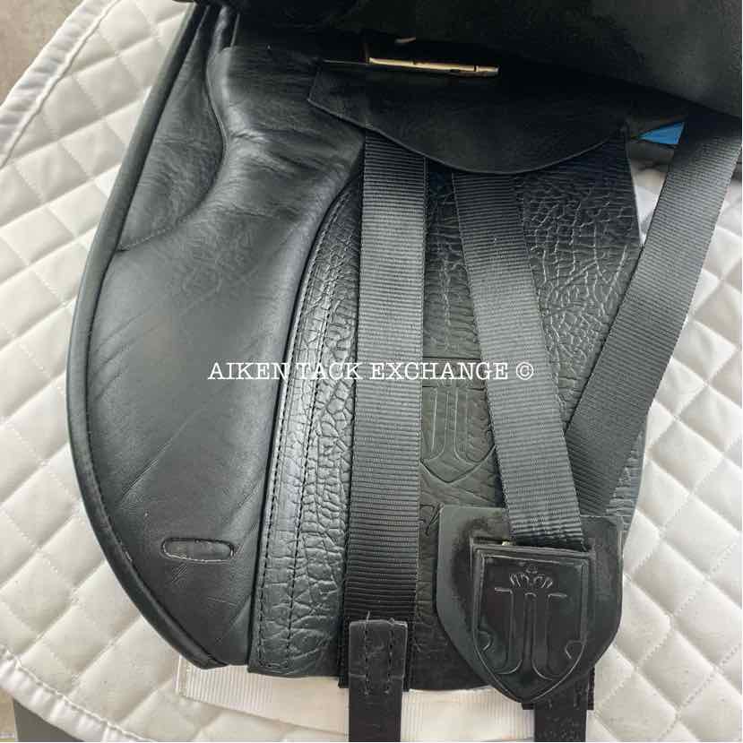 2022 Fluff's Saddlery Dressage Saddle, 17" Seat, Medium Wide Tree, Wool Flocked Panels with Shoulder Relief, Buffalo Leather