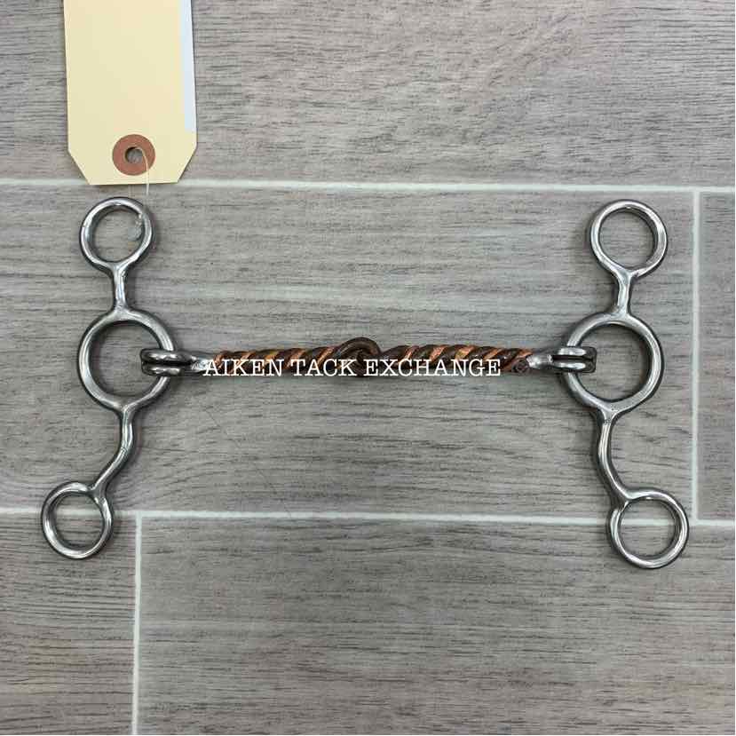 Single Joint Sweet Iron & Copper Twisted Wire Jr Cow Horse Bit 5"