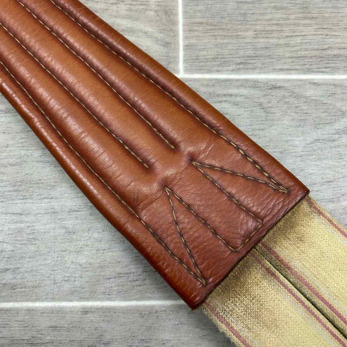 Edgewood Fancy Stitched Girth with Double End Elastic, Brown, 56"