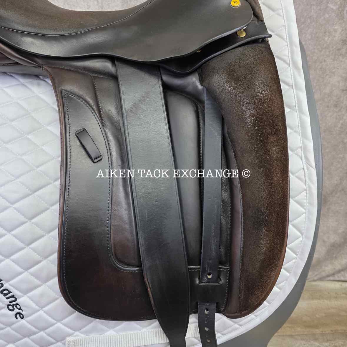 2004 Black Country Vinici Monoflap Dressage Saddle, 17.5" Seat, MW/W Tree, Wool Flocked Panels